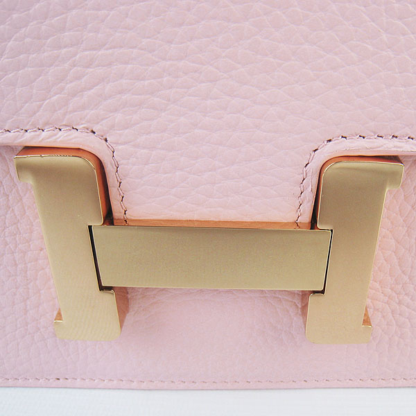 7A Hermes Oxhide Leather Message Bag Pink H017 - Click Image to Close